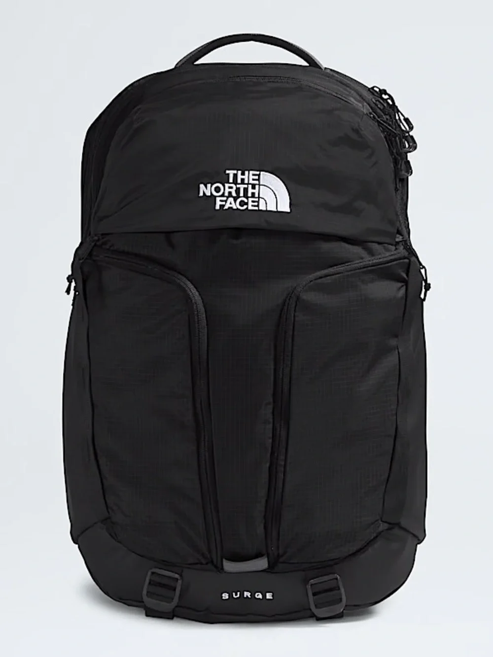 The North Face Black Surge Backpack with Front Organizer Pockets